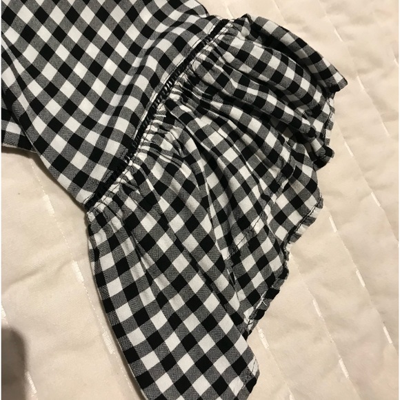 Check peasant top bell sleeves black and white plus size 2x - Picture 5 of 7